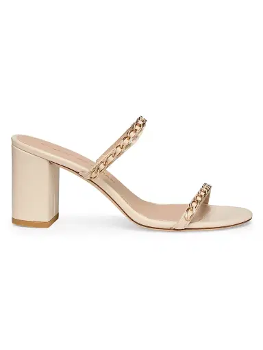 Stuart Weitzman Women's Soluxe 75MM Chain-Strap Leather Sandals - Linen | Thumbnail 1 Stuart Weitzman Women's Soluxe 75MM Chain-Strap Leather Sandals - Linen | Thumbnail 1