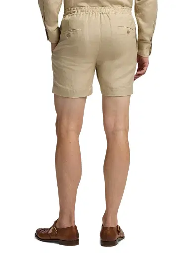 Ralph Lauren Purple Label Men's Silk-Linen Drawstring Shorts - Champagne 42 | Thumbnail 5 Ralph Lauren Purple Label Men's Silk-Linen Drawstring Shorts - Champagne 42 | Thumbnail 5
