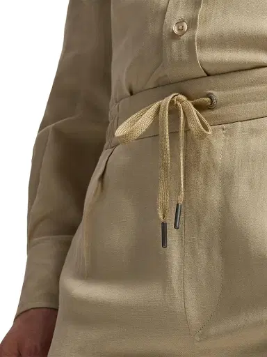 Ralph Lauren Purple Label Men's Silk-Linen Drawstring Shorts - Champagne 42 | Thumbnail 6 Ralph Lauren Purple Label Men's Silk-Linen Drawstring Shorts - Champagne 42 | Thumbnail 6