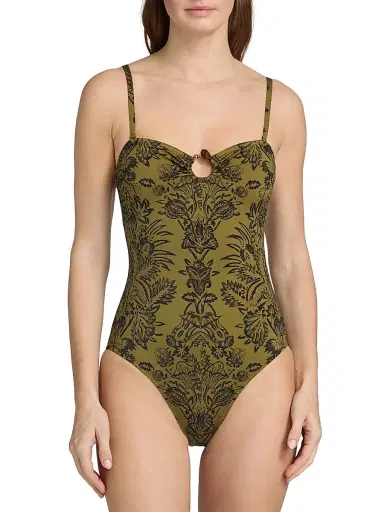 Ulla Johnson Women's Hydra Printed One-Piece Swimsuit - Olive Flora - Size Large | Thumbnail 5 Ulla Johnson Women's Hydra Printed One-Piece Swimsuit - Olive Flora - Size Large | Thumbnail 5