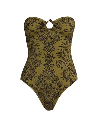 Ulla Johnson Women's Hydra Printed One-Piece Swimsuit - Olive Flora - Size Large | Thumbnail 1 Ulla Johnson Women's Hydra Printed One-Piece Swimsuit - Olive Flora - Size Large | Thumbnail 1