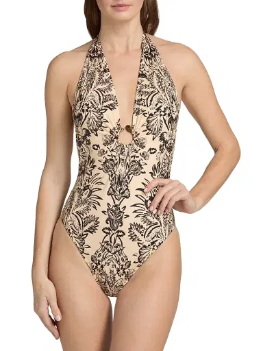 Ulla Johnson Women's Milos Floral O-Ring One-Piece Swimsuit | Thumbnail 3 Ulla Johnson Women's Milos Floral O-Ring One-Piece Swimsuit | Thumbnail 3