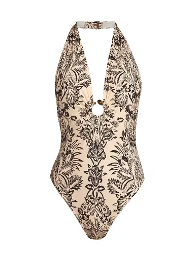 Ulla Johnson Women's Milos Floral O-Ring One-Piece Swimsuit | Thumbnail 1 Ulla Johnson Women's Milos Floral O-Ring One-Piece Swimsuit | Thumbnail 1