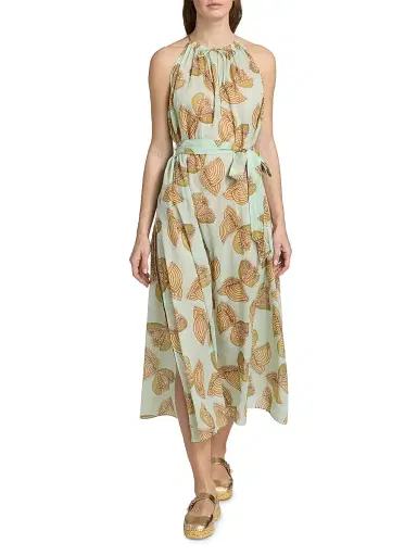 Ulla Johnson Women's Anna Zemankova Printed Swim Elara Printed Cotton Maxi Cover-Up Dress - Water Blossoms - Size Large | Thumbnail 2 Ulla Johnson Women's Anna Zemankova Printed Swim Elara Printed Cotton Maxi Cover-Up Dress - Water Blossoms - Size Large | Thumbnail 2