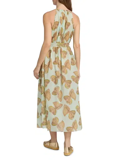 Ulla Johnson Women's Anna Zemankova Printed Swim Elara Printed Cotton Maxi Cover-Up Dress - Water Blossoms - Size Large | Thumbnail 4 Ulla Johnson Women's Anna Zemankova Printed Swim Elara Printed Cotton Maxi Cover-Up Dress - Water Blossoms - Size Large | Thumbnail 4