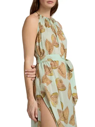 Ulla Johnson Women's Anna Zemankova Printed Swim Elara Printed Cotton Maxi Cover-Up Dress - Water Blossoms - Size Large | Thumbnail 5 Ulla Johnson Women's Anna Zemankova Printed Swim Elara Printed Cotton Maxi Cover-Up Dress - Water Blossoms - Size Large | Thumbnail 5