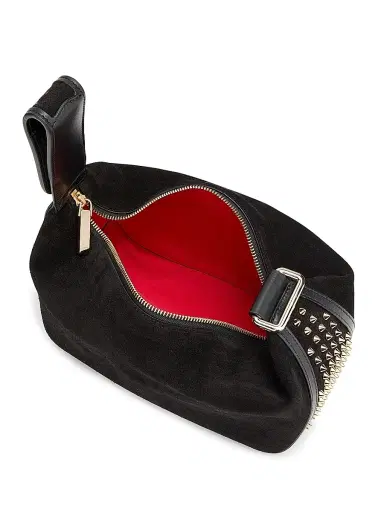 Christian Louboutin Women's Funky Dopp Suede Pouch Bag - Black Gold | Thumbnail 4 Christian Louboutin Women's Funky Dopp Suede Pouch Bag - Black Gold | Thumbnail 4