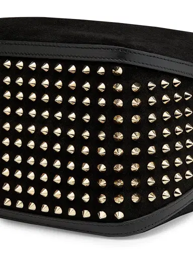 Christian Louboutin Women's Funky Dopp Suede Pouch Bag - Black Gold | Thumbnail 6 Christian Louboutin Women's Funky Dopp Suede Pouch Bag - Black Gold | Thumbnail 6
