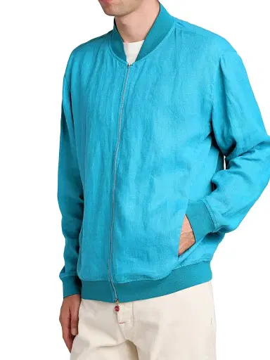 Kiton Men's Pahoa Linen Jacket - Turquoise - Size 50 | Thumbnail 6 Kiton Men's Pahoa Linen Jacket - Turquoise - Size 50 | Thumbnail 6