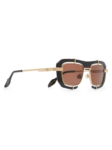 JW Anderson Women's 55MM Solid Lens Geometric Aviator Stainless Steel Sunglasses - Black | Thumbnail 1 JW Anderson Women's 55MM Solid Lens Geometric Aviator Stainless Steel Sunglasses - Black | Thumbnail 1
