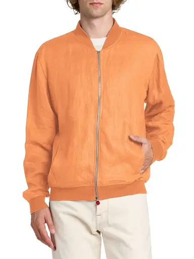 Kiton Men's Pahoa Linen Jacket - Orange - Size 50 | Thumbnail 3 Kiton Men's Pahoa Linen Jacket - Orange - Size 50 | Thumbnail 3