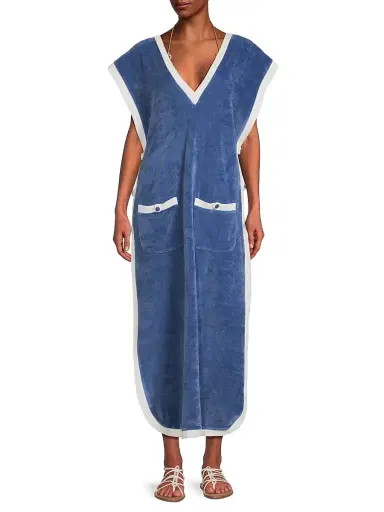 My Beachy Side Women's Peony Caftan Cover-Up Dress - Navy - Size Large | Thumbnail 2 My Beachy Side Women's Peony Caftan Cover-Up Dress - Navy - Size Large | Thumbnail 2