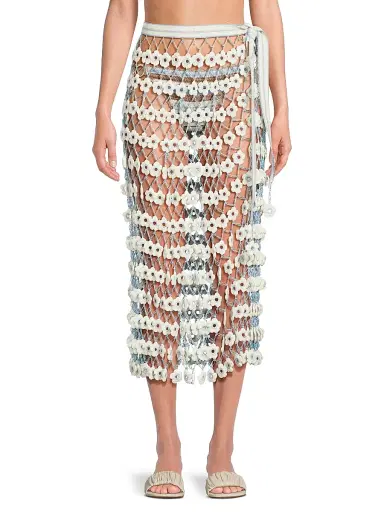 My Beachy Side Women's Fleur Hand-Crocheted Cover-Up Maxi Skirt - Baby Blue | Thumbnail 3 My Beachy Side Women's Fleur Hand-Crocheted Cover-Up Maxi Skirt - Baby Blue | Thumbnail 3