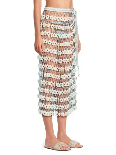 My Beachy Side Women's Fleur Hand-Crocheted Cover-Up Maxi Skirt - Baby Blue | Thumbnail 4 My Beachy Side Women's Fleur Hand-Crocheted Cover-Up Maxi Skirt - Baby Blue | Thumbnail 4
