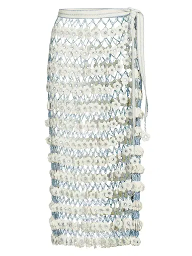My Beachy Side Women's Fleur Hand-Crocheted Cover-Up Maxi Skirt - Baby Blue | Thumbnail 1 My Beachy Side Women's Fleur Hand-Crocheted Cover-Up Maxi Skirt - Baby Blue | Thumbnail 1