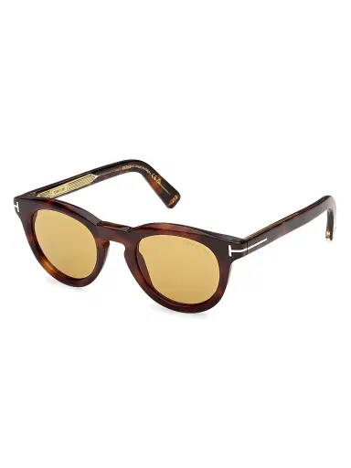 Tom Ford Men's Icon 47MM Round Sunglasses - Classic Havana | Thumbnail 1 Tom Ford Men's Icon 47MM Round Sunglasses - Classic Havana | Thumbnail 1