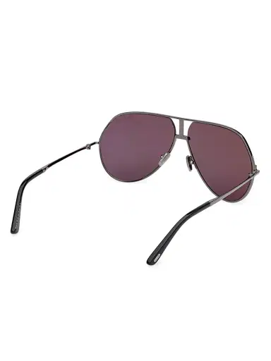 Tom Ford Men's Rickie 63MM Aviator Sunglasses - Shinydarkblacksmoke | Thumbnail 6 Tom Ford Men's Rickie 63MM Aviator Sunglasses - Shinydarkblacksmoke | Thumbnail 6