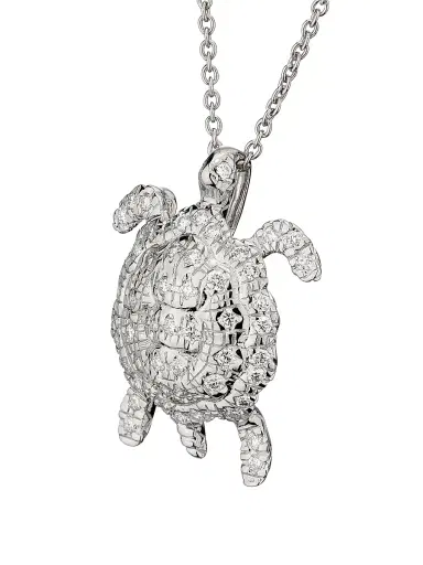 Roberto Coin Women's Tiny Treasures 18K White Gold & 1.40 TCW Diamond Turtle Pendant Necklace - White Gold | Thumbnail 4 Roberto Coin Women's Tiny Treasures 18K White Gold & 1.40 TCW Diamond Turtle Pendant Necklace - White Gold | Thumbnail 4