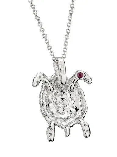 Roberto Coin Women's Tiny Treasures 18K White Gold & 1.40 TCW Diamond Turtle Pendant Necklace - White Gold | Thumbnail 5 Roberto Coin Women's Tiny Treasures 18K White Gold & 1.40 TCW Diamond Turtle Pendant Necklace - White Gold | Thumbnail 5