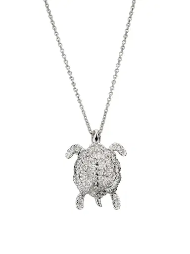 Roberto Coin Women's Tiny Treasures 18K White Gold & 1.40 TCW Diamond Turtle Pendant Necklace - White Gold | Thumbnail 1 Roberto Coin Women's Tiny Treasures 18K White Gold & 1.40 TCW Diamond Turtle Pendant Necklace - White Gold | Thumbnail 1
