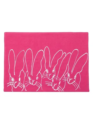 Hunt Slonem Band of Bunnies Embroidered Linen Placemat | Thumbnail 1 Hunt Slonem Band of Bunnies Embroidered Linen Placemat | Thumbnail 1