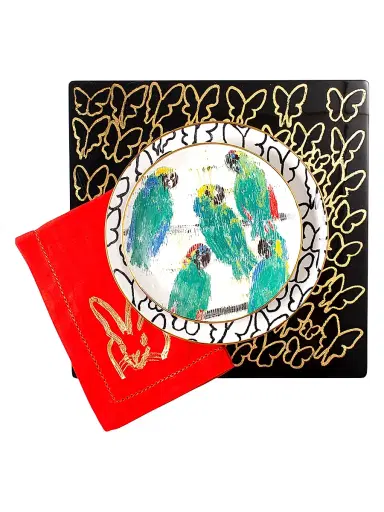Hunt Slonem Midnight Butterflies Metallic-Print Lacquer Square Placemat | Thumbnail 2 Hunt Slonem Midnight Butterflies Metallic-Print Lacquer Square Placemat | Thumbnail 2