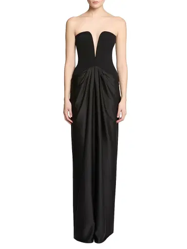 Halston Women's Sanna Stretch-Crepe & Satin Strapless Gown | Thumbnail 2 Halston Women's Sanna Stretch-Crepe & Satin Strapless Gown | Thumbnail 2