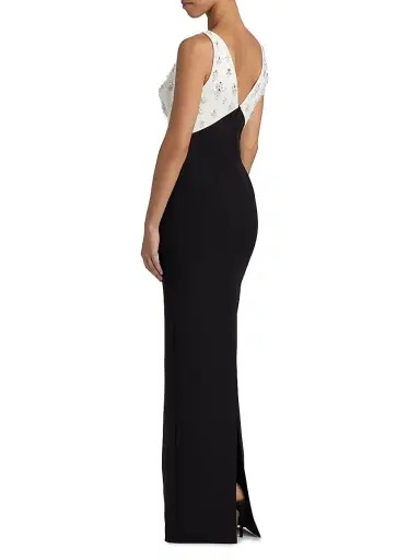 PAMELLA ROLAND Women's Embellished Two-Tone Column Gown | Thumbnail 5 PAMELLA ROLAND Women's Embellished Two-Tone Column Gown | Thumbnail 5