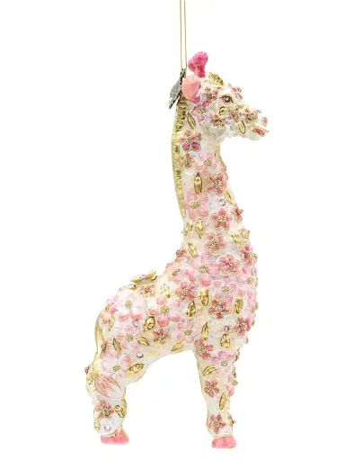 Jay Strongwater Pink Floral Giraffe Christmas Ornament | Thumbnail 1 Jay Strongwater Pink Floral Giraffe Christmas Ornament | Thumbnail 1