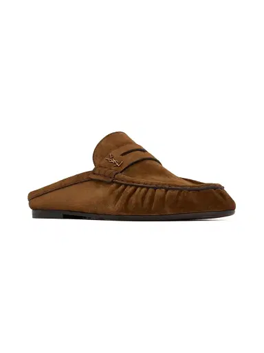 Saint Laurent Women's Le Loafer Mules in Suede - Dark Havana - Size 4 | Thumbnail 2 Saint Laurent Women's Le Loafer Mules in Suede - Dark Havana - Size 4 | Thumbnail 2