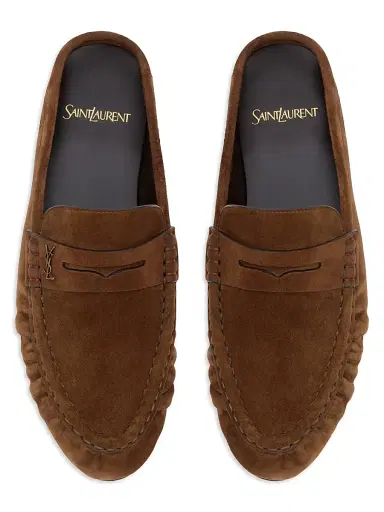 Saint Laurent Women's Le Loafer Mules in Suede - Dark Havana - Size 4 | Thumbnail 3 Saint Laurent Women's Le Loafer Mules in Suede - Dark Havana - Size 4 | Thumbnail 3