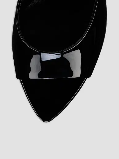 Christian Louboutin Women's Miss Z Patent Leather 80MM Mules - Black | Thumbnail 4 Christian Louboutin Women's Miss Z Patent Leather 80MM Mules - Black | Thumbnail 4