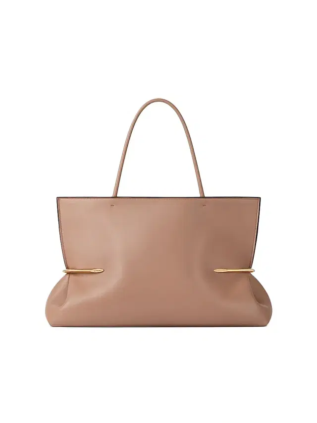 Women's Pinch Squeezed Horizontal Tote Bag in Nappa Leather - Blush Pink Women's Pinch Squeezed Horizontal Tote Bag in Nappa Leather - Blush Pink