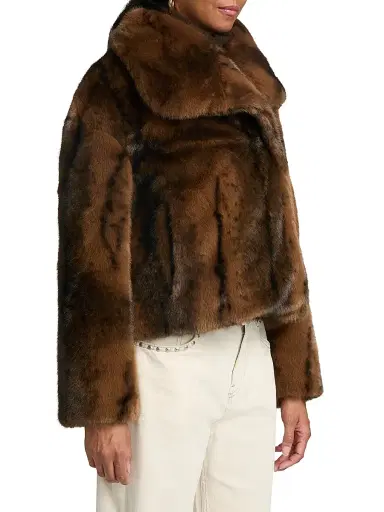 Ba&sh Women's Foxy Faux-Fur Coat - Marron - Size Large | Thumbnail 4 Ba&sh Women's Foxy Faux-Fur Coat - Marron - Size Large | Thumbnail 4