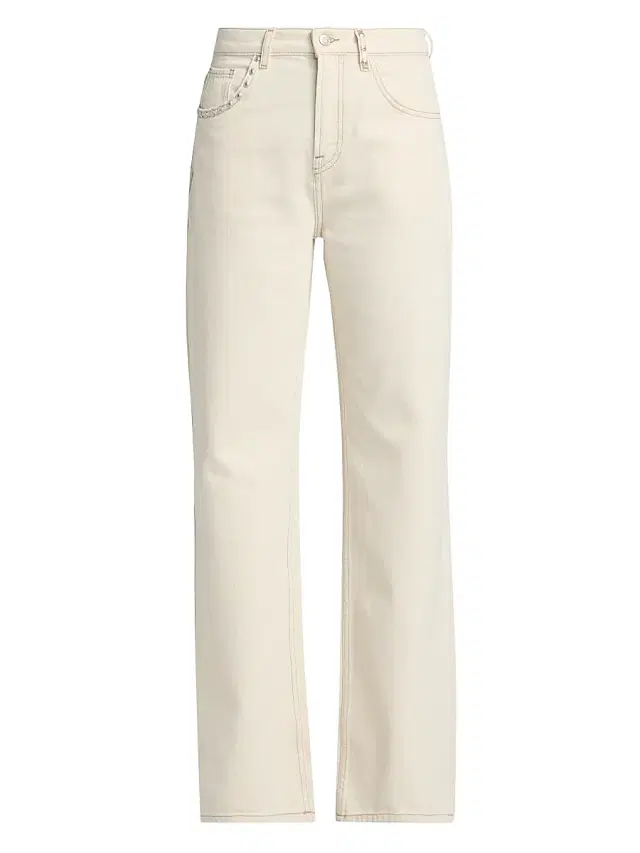 Women's Stunner Studden Straight Jeans - Ecru Women's Stunner Studden Straight Jeans - Ecru