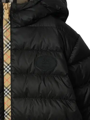 Burberry Little Boy's & Boy's Check-Trimmed Down Jacket - Black - Size 8 | Thumbnail 3 Burberry Little Boy's & Boy's Check-Trimmed Down Jacket - Black - Size 8 | Thumbnail 3