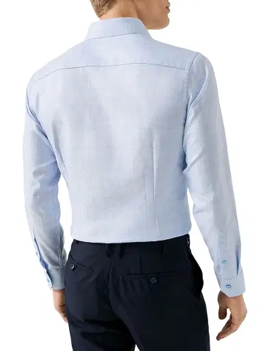 Eton Men's Check Slim-Fit Cotton Twill Shirt - Blue | Thumbnail 3 Eton Men's Check Slim-Fit Cotton Twill Shirt - Blue | Thumbnail 3