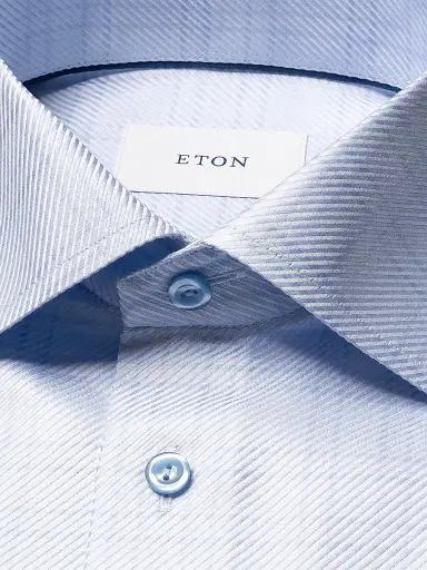 Eton Men's Check Slim-Fit Cotton Twill Shirt - Blue | Thumbnail 7 Eton Men's Check Slim-Fit Cotton Twill Shirt - Blue | Thumbnail 7