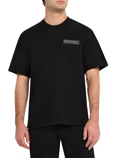 FERRAGAMO Men's Cotton Logo-Patch T-Shirt - Black | Thumbnail 3 FERRAGAMO Men's Cotton Logo-Patch T-Shirt - Black | Thumbnail 3