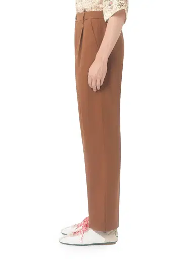 Valentino Garavani Men's Pants in Cotton Gabardine - Chocolate | Thumbnail 3 Valentino Garavani Men's Pants in Cotton Gabardine - Chocolate | Thumbnail 3