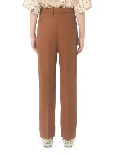 Valentino Garavani Men's Pants in Cotton Gabardine - Chocolate | Thumbnail 4 Valentino Garavani Men's Pants in Cotton Gabardine - Chocolate | Thumbnail 4