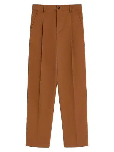 Valentino Garavani Men's Pants in Cotton Gabardine - Chocolate | Thumbnail 1 Valentino Garavani Men's Pants in Cotton Gabardine - Chocolate | Thumbnail 1