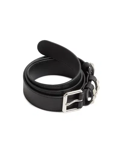 Valentino Garavani Men's Flaneuse Belt in Shiny Calfskin 30MM - Black | Thumbnail 2 Valentino Garavani Men's Flaneuse Belt in Shiny Calfskin 30MM - Black | Thumbnail 2