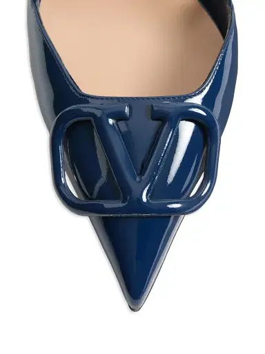 Valentino Garavani Women's Vlogo Signature 80MM Patent Leather Slingback Pumps - Blue - Size 10.5 | Thumbnail 5 Valentino Garavani Women's Vlogo Signature 80MM Patent Leather Slingback Pumps - Blue - Size 10.5 | Thumbnail 5
