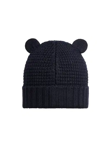 Moncler Men's Baby's Beanie Hat in Wool - Navy Blue | Thumbnail 2 Moncler Men's Baby's Beanie Hat in Wool - Navy Blue | Thumbnail 2