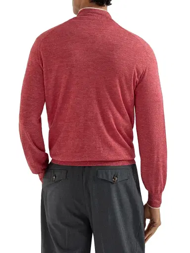 Brunello Cucinelli Men's Cashmere, Silk and Hemp Lightweight Sweater | Thumbnail 3 Brunello Cucinelli Men's Cashmere, Silk and Hemp Lightweight Sweater | Thumbnail 3