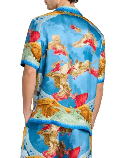 Versace Men's Affresco Silk Twill Shirt | Thumbnail 5 Versace Men's Affresco Silk Twill Shirt | Thumbnail 5