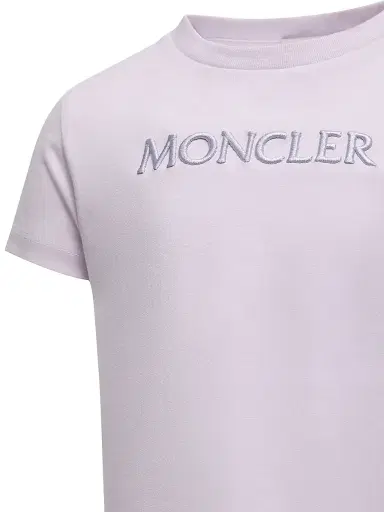 Moncler Little Girl's & Girl's Crew Neck T-Shirt in Cotton - Lilac | Thumbnail 3 Moncler Little Girl's & Girl's Crew Neck T-Shirt in Cotton - Lilac | Thumbnail 3