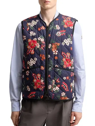 Moncler Men's Franqui Puffer Vest - Navy Blue Multi | Thumbnail 2 Moncler Men's Franqui Puffer Vest - Navy Blue Multi | Thumbnail 2