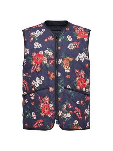 Moncler Men's Franqui Puffer Vest - Navy Blue Multi | Thumbnail 1 Moncler Men's Franqui Puffer Vest - Navy Blue Multi | Thumbnail 1